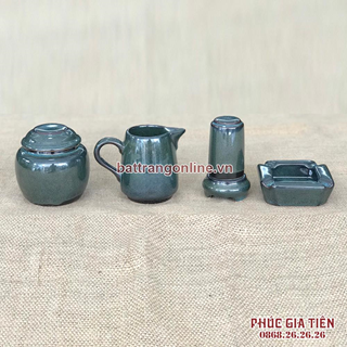 Bộ phụ kiện ấm chén xanh thiên hà