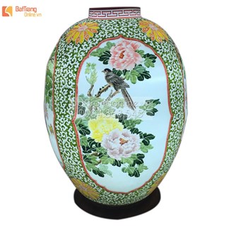 Đèn sứ thấu quang vẽ tứ cảnh - 60x38cm