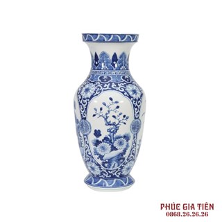 Lọ hoa vuốt tay vẽ tứ cảnh cao 32cm