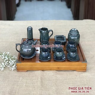 Bộ ấm chén hỏa biến thiên hà kèm phụ kiện và khay