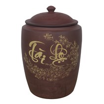 Hũ sành đựng gạo - tài lộc - 12kg