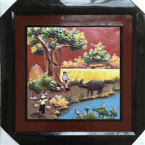 Tranh gốm cảnh đồng quê 04 - 50x50cm